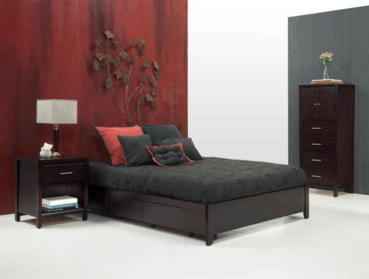 Modus Furniture Sp23D5 Simple Wood Storage Bed In Espresso