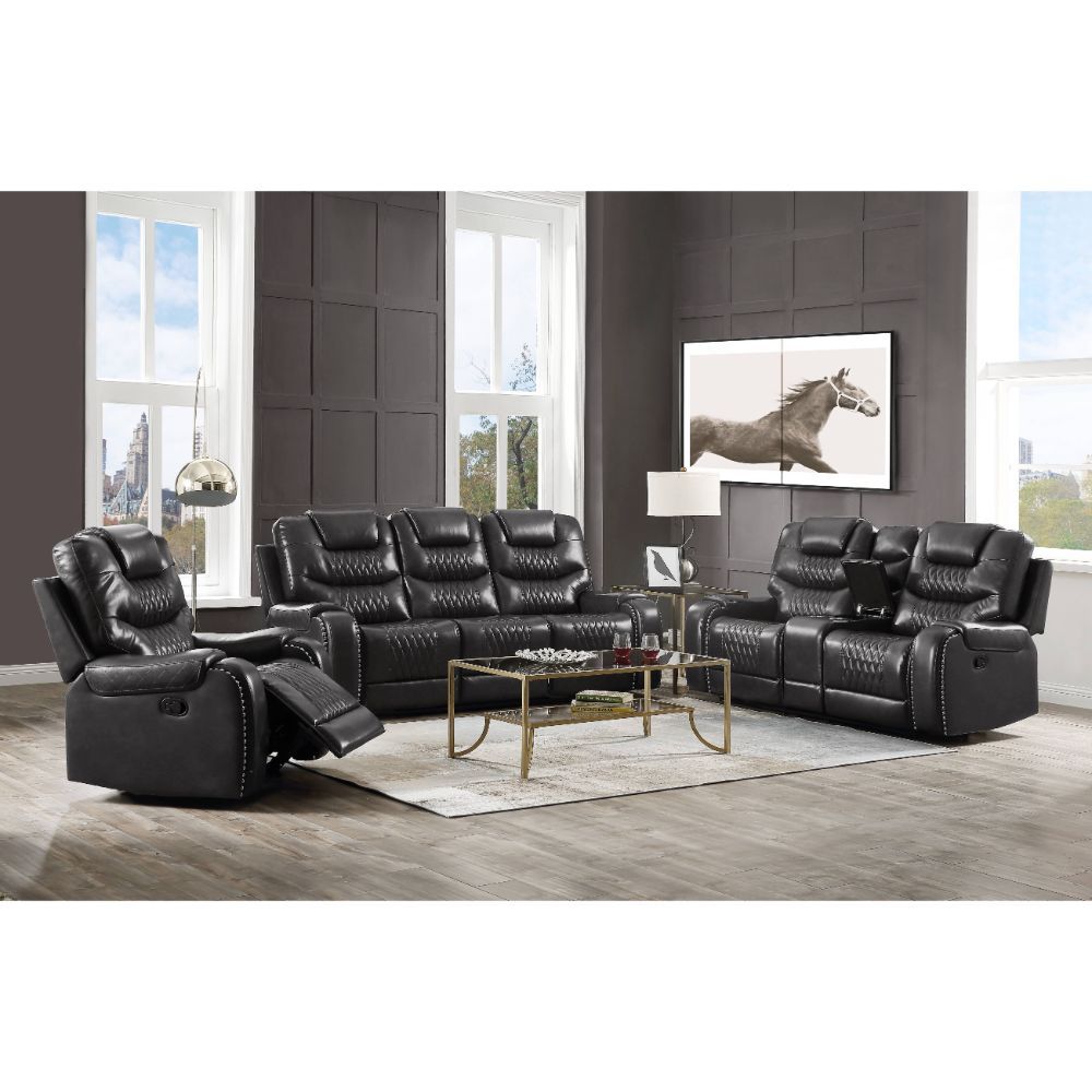 Braylon - Motion Sofa - Magnetite Synthetic Leather
