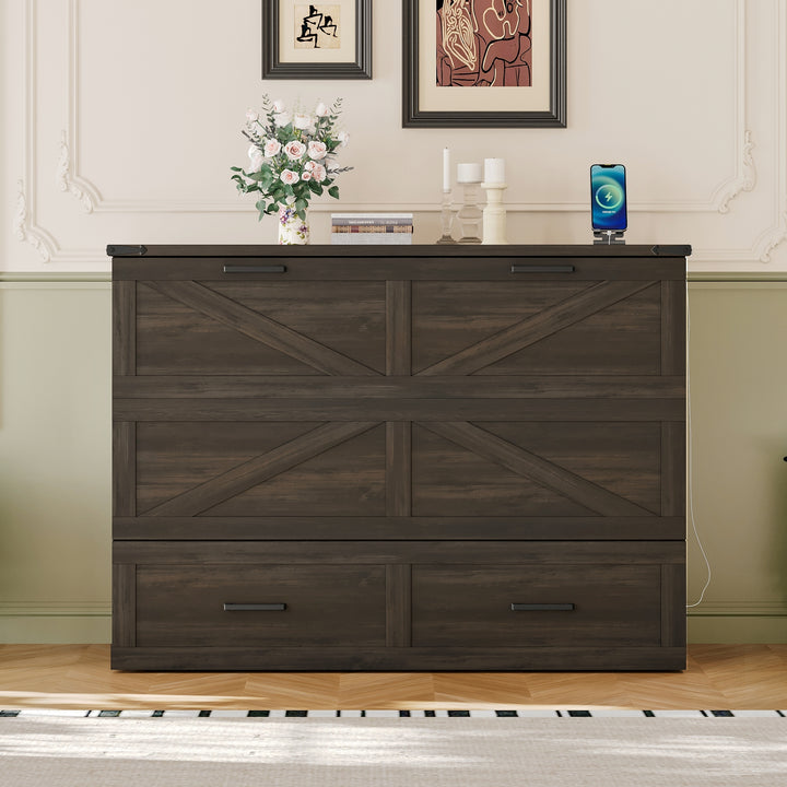 full-size-farmhouse-murphy-cabinet-bed-with-charging-station-and-storage-rustic-gray