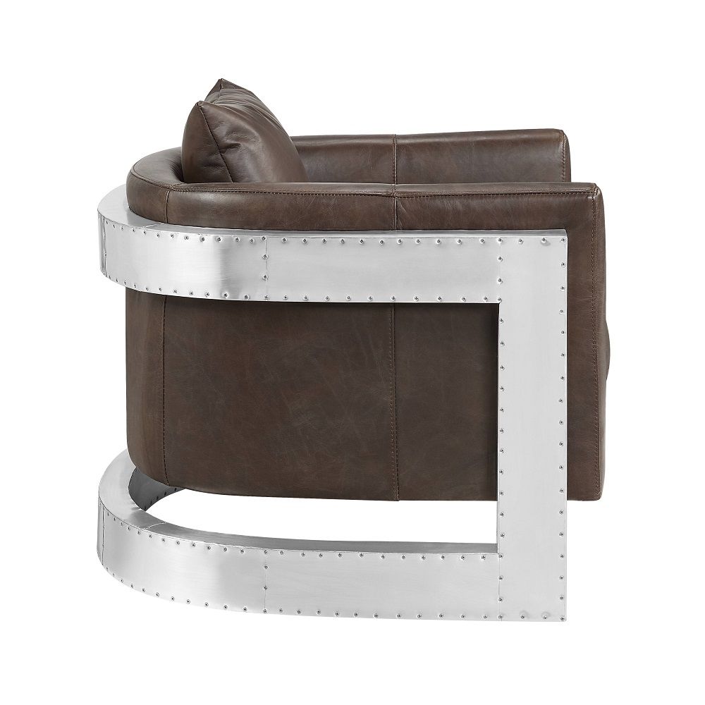 Betla - Accent Chair - Espresso Top Grain Leather & Aluminum