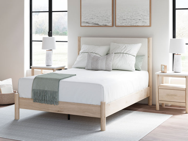 Cadmori - Queen Upholstered Panel Bed - Two-tone by Ashley Furniture product image