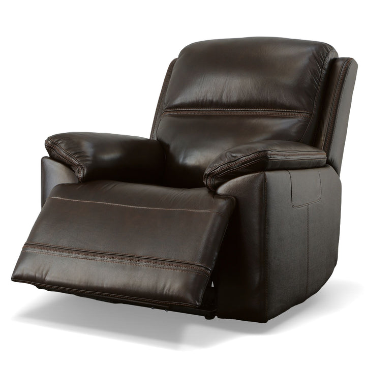 Jackson Leather Power Recliner with Power Headrest in Dark Brown