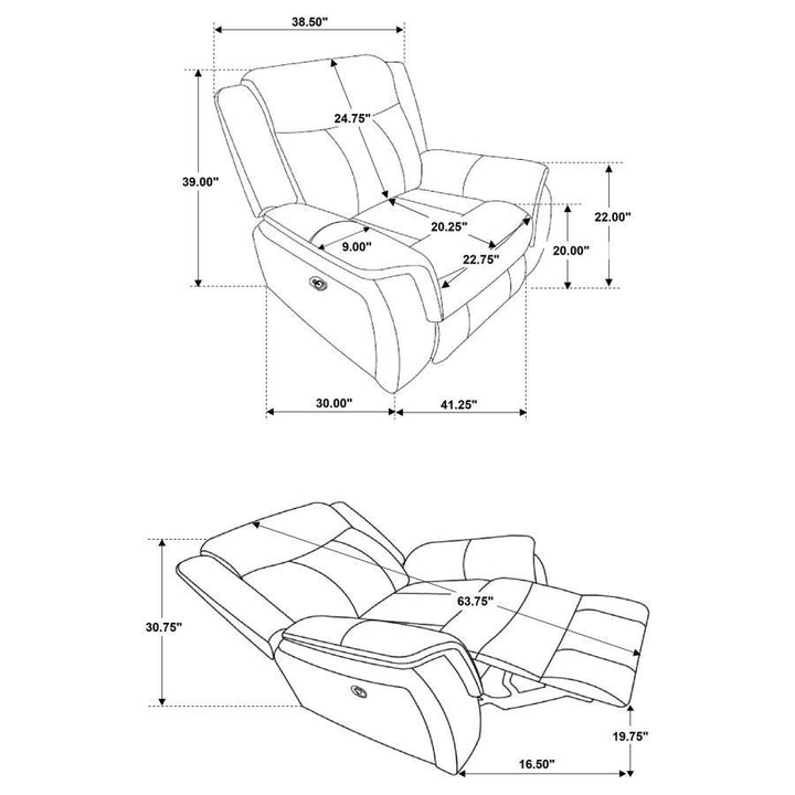 Lawrence - 3 Piece Upholstered Reclining Sofa Set - Charcoal