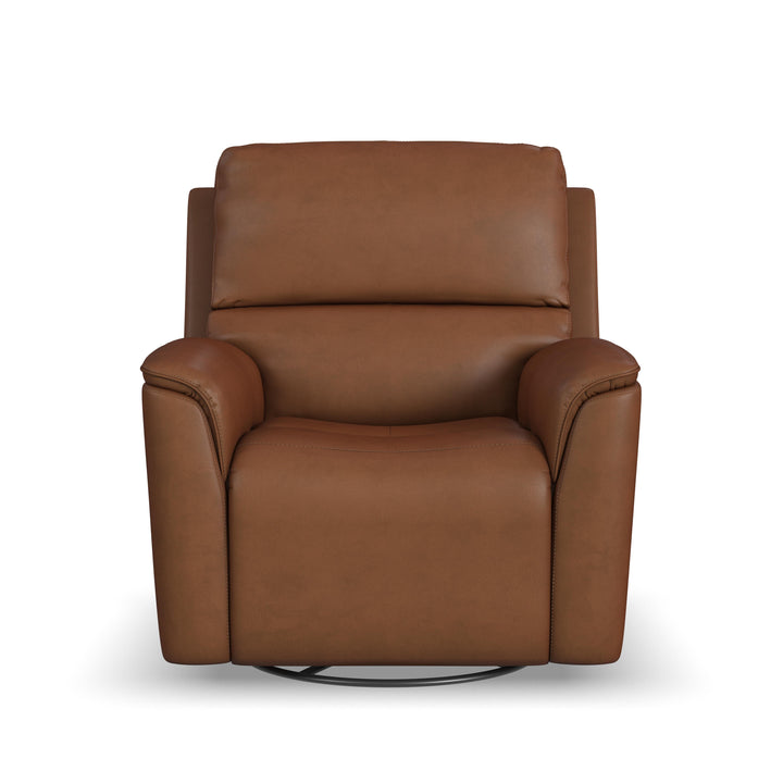 Flexsteel 1041-53P5-94672 Henry  Power Swivel Gliding Recliner With Power Headrest, Lumbar, Heat & Massage  Caramel
