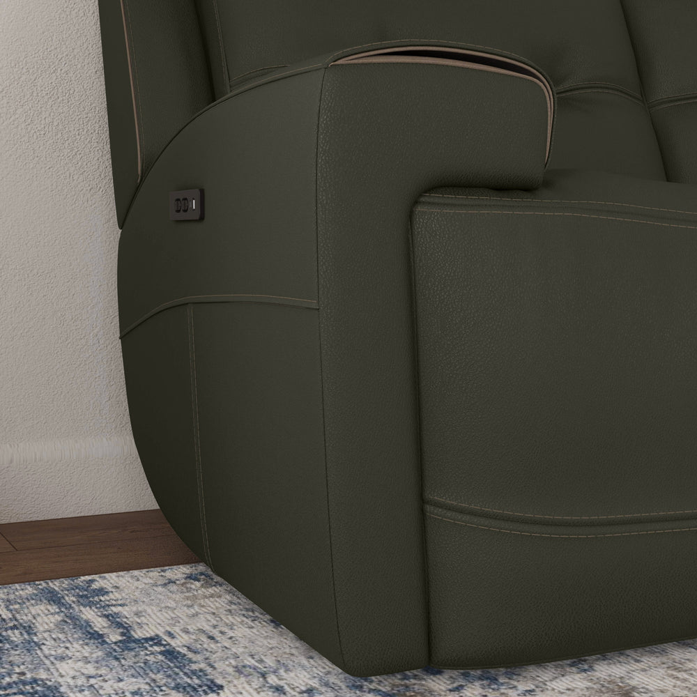 Iris Power Reclining Loveseat With Power Headrests Charcoal