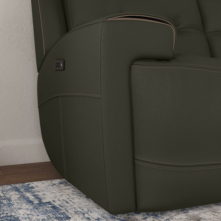 Iris Power Reclining Loveseat With Console &amp; Power Headrests Charcoal