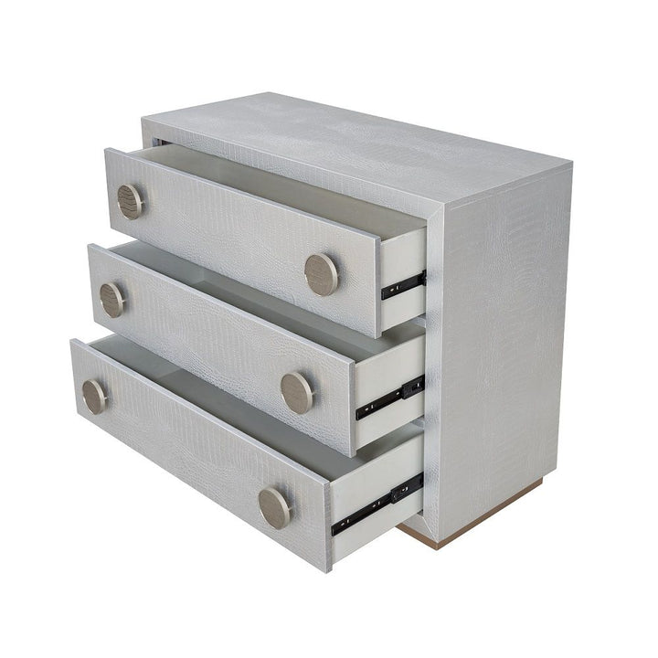 Anpu - Console Cabinet - Silver Faux Crocodile Skin