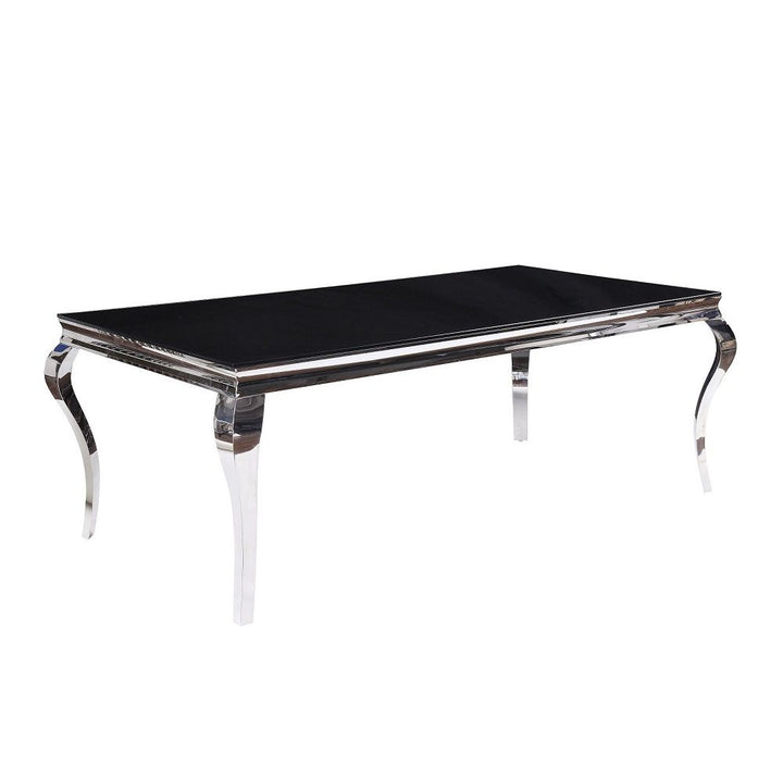 Fabiola - Dining Table - Black Glass Top & Stainless Steel