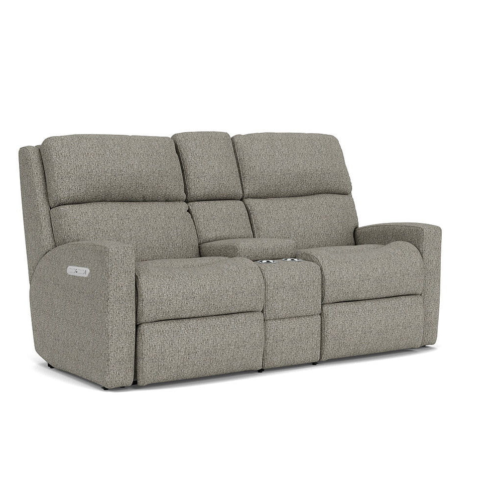 Catalina Power Reclining Loveseat With Console & Power Headrests Gray