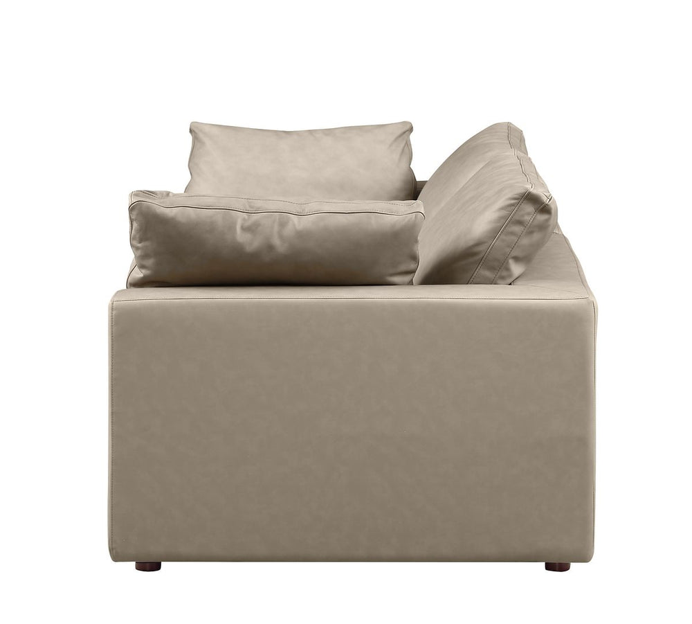 DivanItalia 1100 Modular Loveseat – Top-Grain Italian Leather - Beige