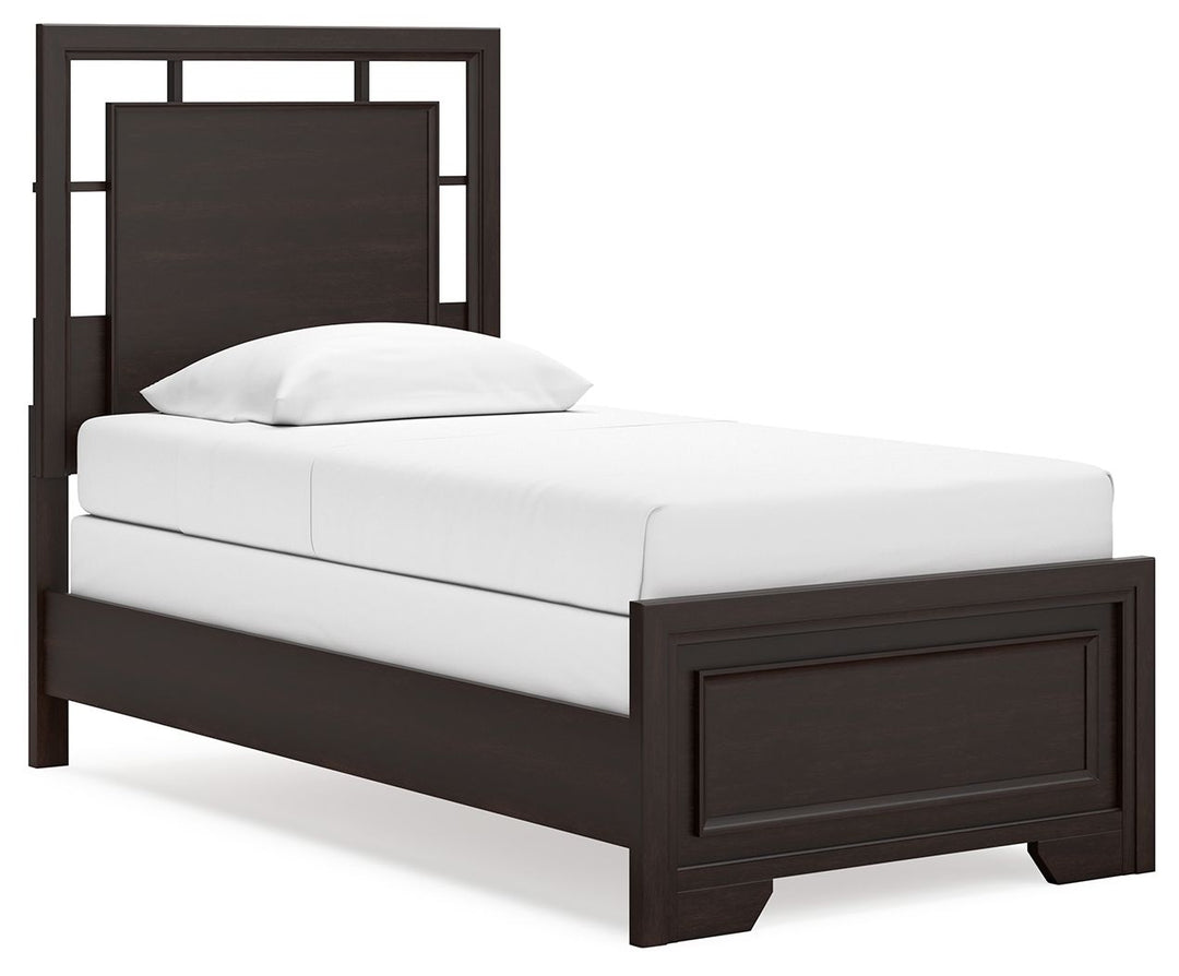 Covetown - Twin Panel Bed - Dark Brown by Ashley Furniture product image