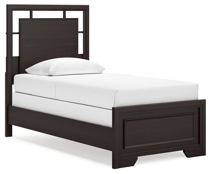 Covetown - Twin Panel Bed - Dark Brown by Ashley Furniture product image