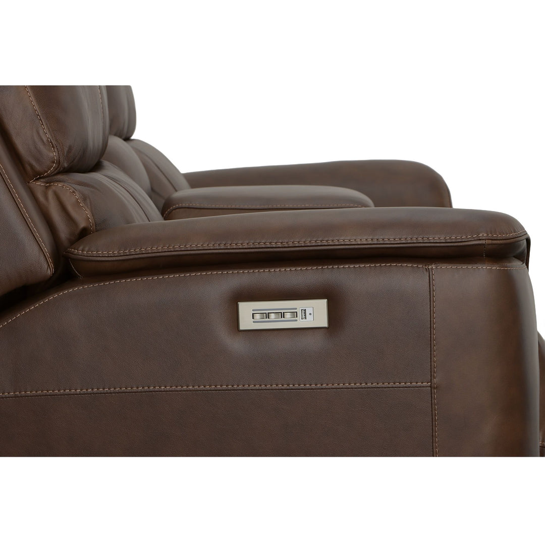 Flexsteel 1041-64PH-94671 Henry  Power Reclining Loveseat With Console & Power Headrests & Lumbar  Burnt Umber