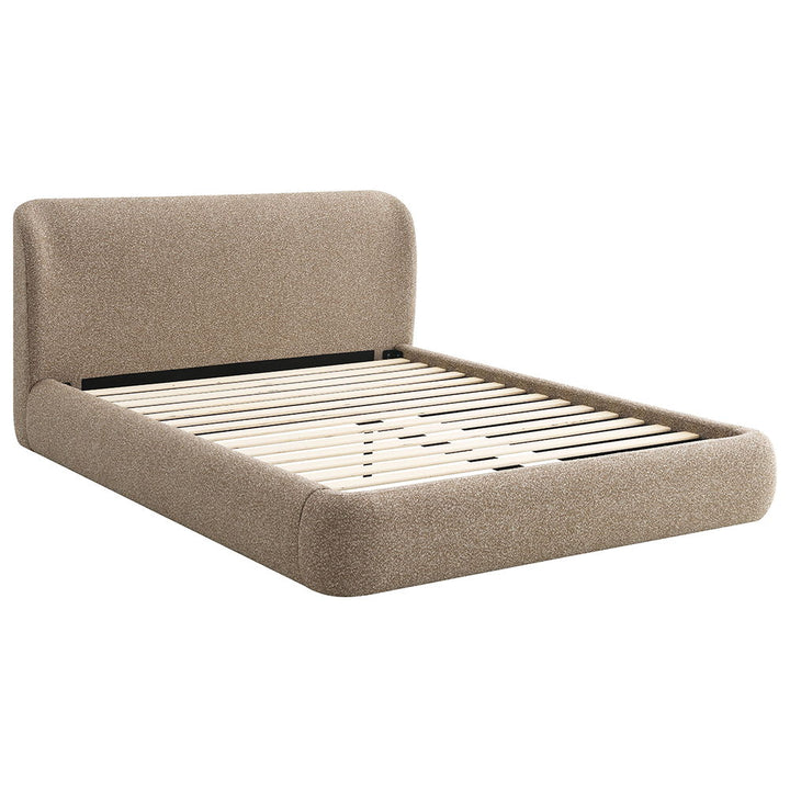 Erica - Eastern King Bed - Dark Beige Tweed