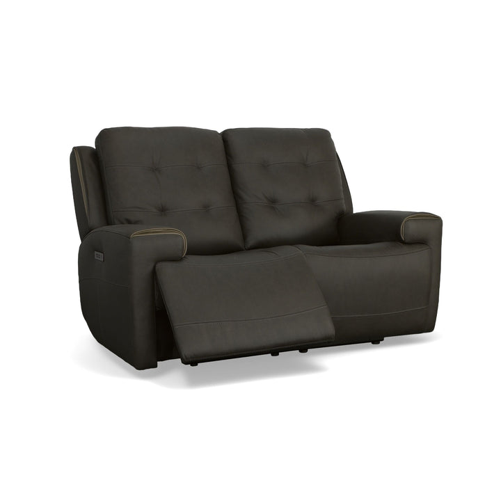 Iris Power Reclining Loveseat With Power Headrests Charcoal