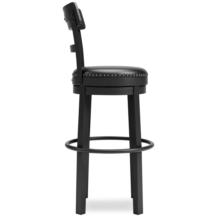Valebeck - Tall UPH Swivel Barstool - Black
