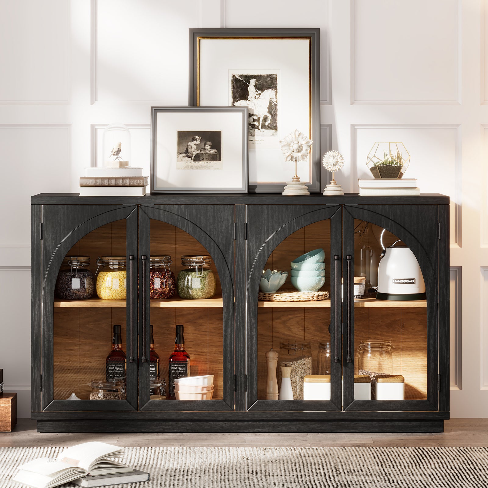 trexm-4-door-large-storage-sideboard-buffet-cabinet-with-glass-doors-arched-cabinet-with-adjustable-shelves-for-kitchen-dining-room-and-living-room-black