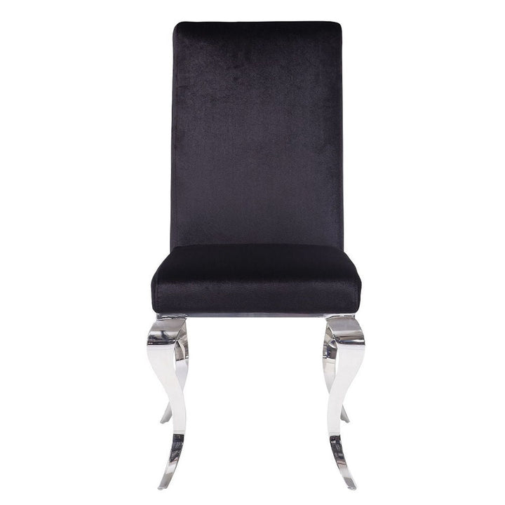 Fabiola - Side Chair Set of 2) - Black Fabric & Stainless Steel