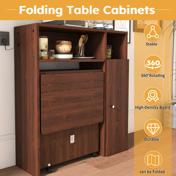 folding-dining-table-with-wall-mounted-sideboard-storage-in-walnut