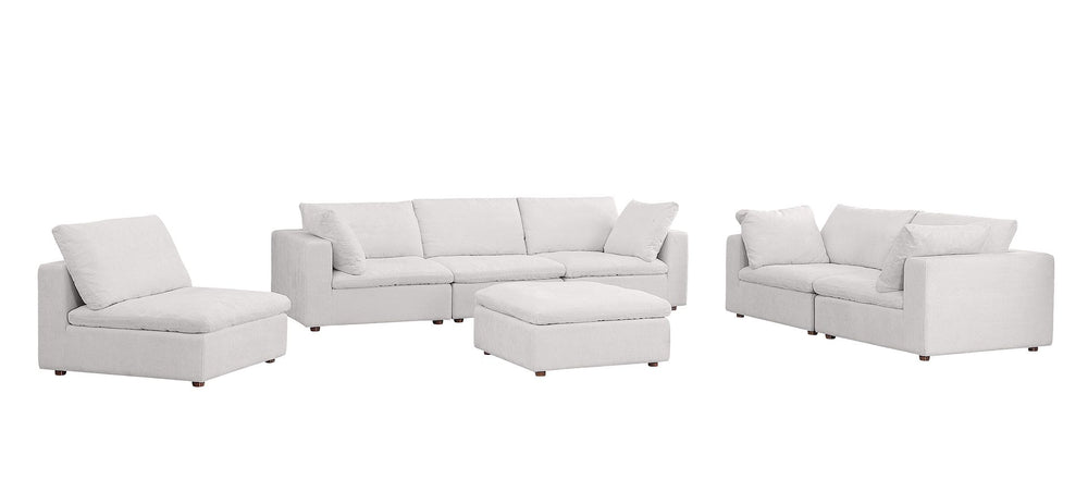 DivanItalia 1100 3-Piece Sofa Set with Ottoman – Top-Grain Italian Leather - Pearl