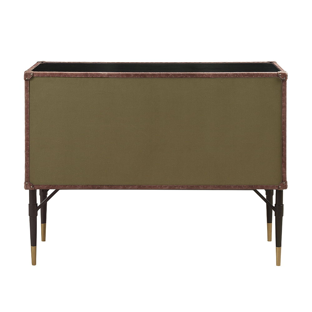 Brancaster - Console Cabinet - Top Grain Leather & Aluminum