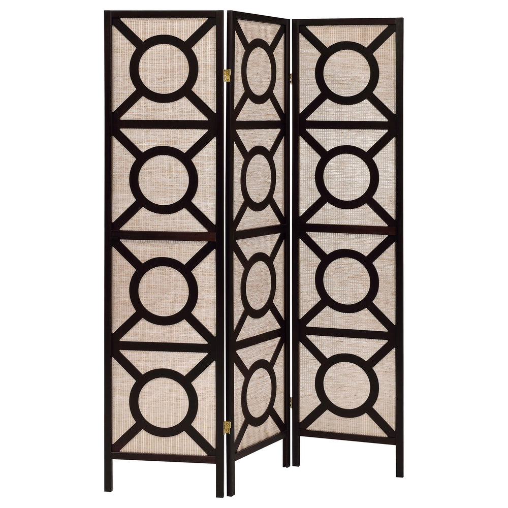 Coaster Furniture 900090 Vulcan 3 Panel Room Divider Folding Shoji Screen Cappuccino