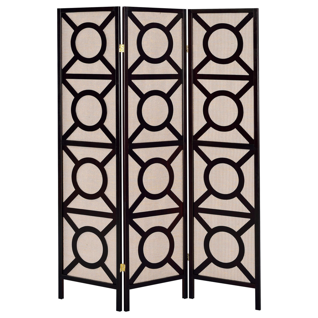 Coaster Furniture 900090 Vulcan 3 Panel Room Divider Folding Shoji Screen Cappuccino