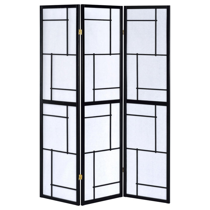 Coaster Furniture 900102 Damis 3-Panel Room Divider Folding Shoji Screen Black