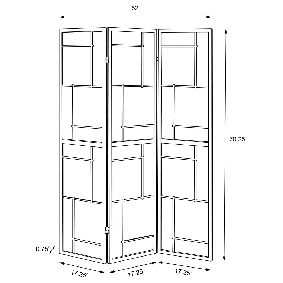 Coaster Furniture 900102 Damis 3-Panel Room Divider Folding Shoji Screen Black