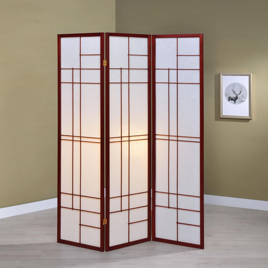 Coaster Furniture 900110 Katerina 3-Panel Room Divider Folding Shoji Screen Cherry