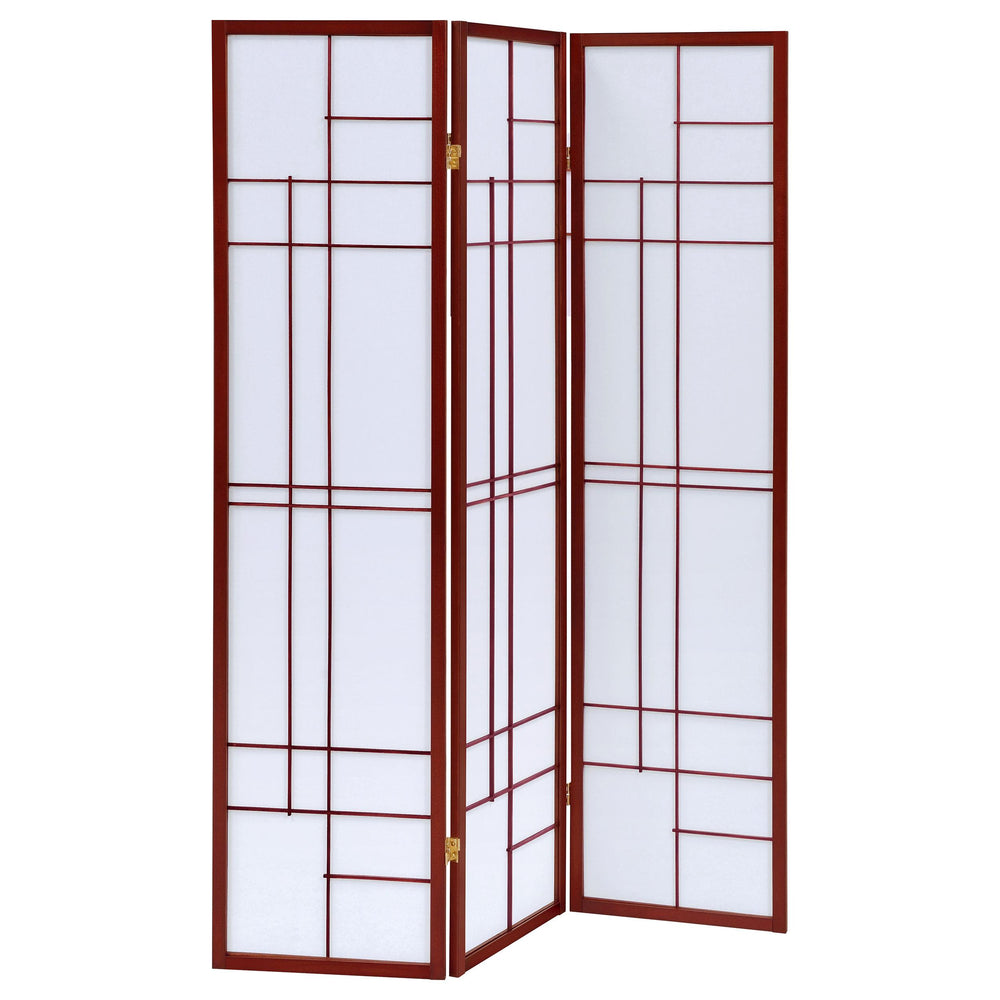 Coaster Furniture 900110 Katerina 3-Panel Room Divider Folding Shoji Screen Cherry