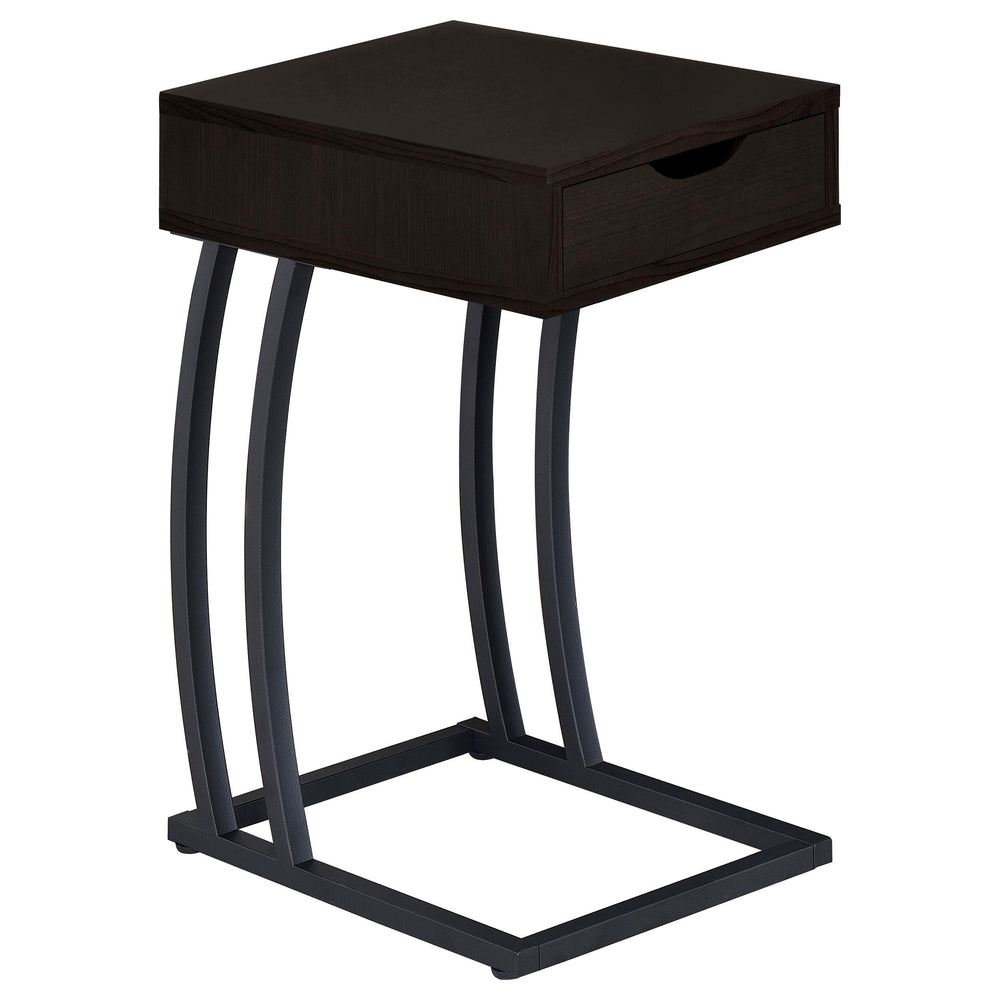 Coaster Furniture 900578 Troy 1-drawer C-Shaped Side Table Power Outlet Cappuccino