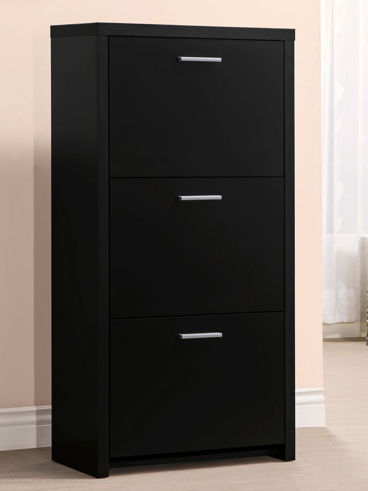 Coaster Furniture 900604 Vivian 3-drawer Engineered Wood Shoe Cabinet Black