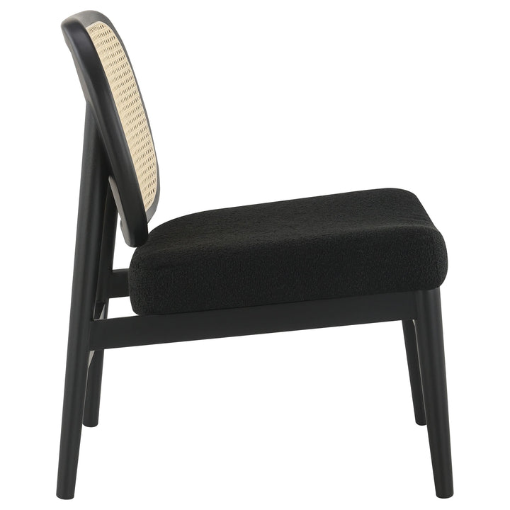 Coaster Furniture 900620 Rayo Rattan Cane Back Accent Chair with Padded Seat Black