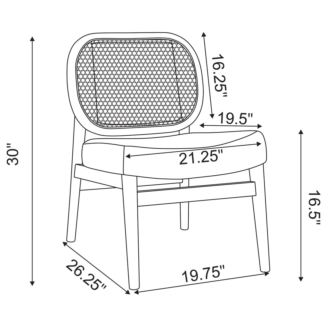 Coaster Furniture 900620 Rayo Rattan Cane Back Accent Chair with Padded Seat Black