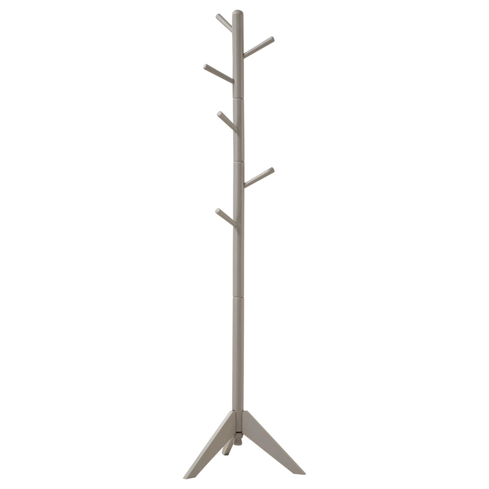 Coaster Furniture 900632 Devlin 6 Hook Freestanding Wood Coat Rack Hat Hanger Grey