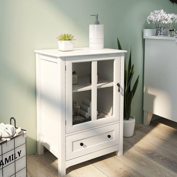 buffet-storage-cabinet-with-single-glass-doors-and-unique-bell-handle