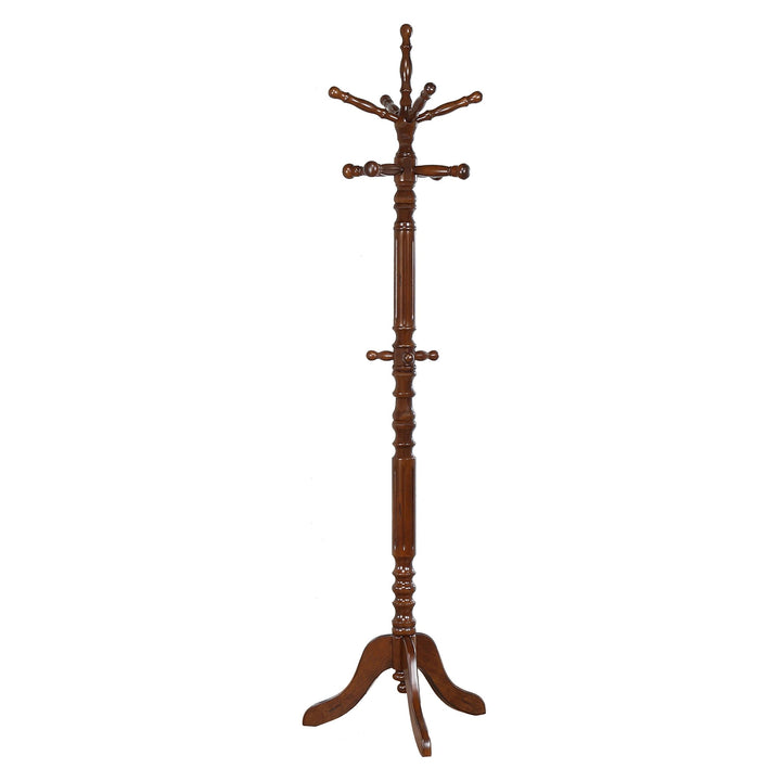 Coaster Furniture 900769 Achelle 11 Hook Freestanding Coat Rack Hat Hanger Tobacco