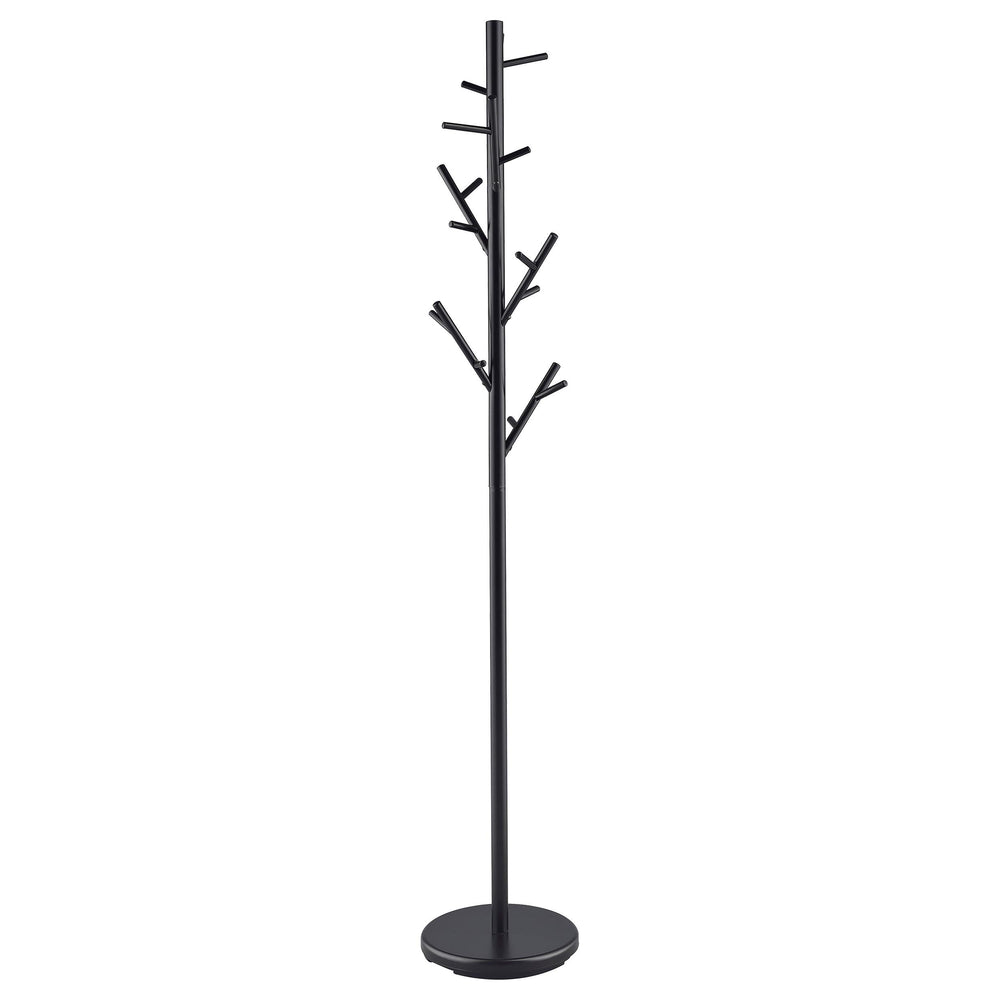 Coaster Furniture 900897 Clover 18 Hook Freestanding Metal Coat Rack Hat Hanger Black