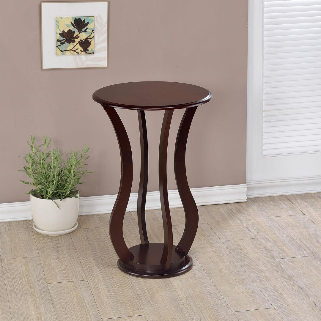 Coaster Furniture 900934 Elton Round Wood Top Accent Side Table Cherry