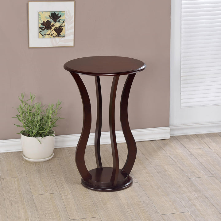 Coaster Furniture 900934 Elton Round Wood Top Accent Side Table Cherry