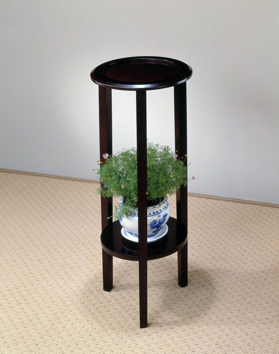 Coaster Furniture 900936 Kirk 1-shelf Round Wood Plant Stand Side Table Espresso