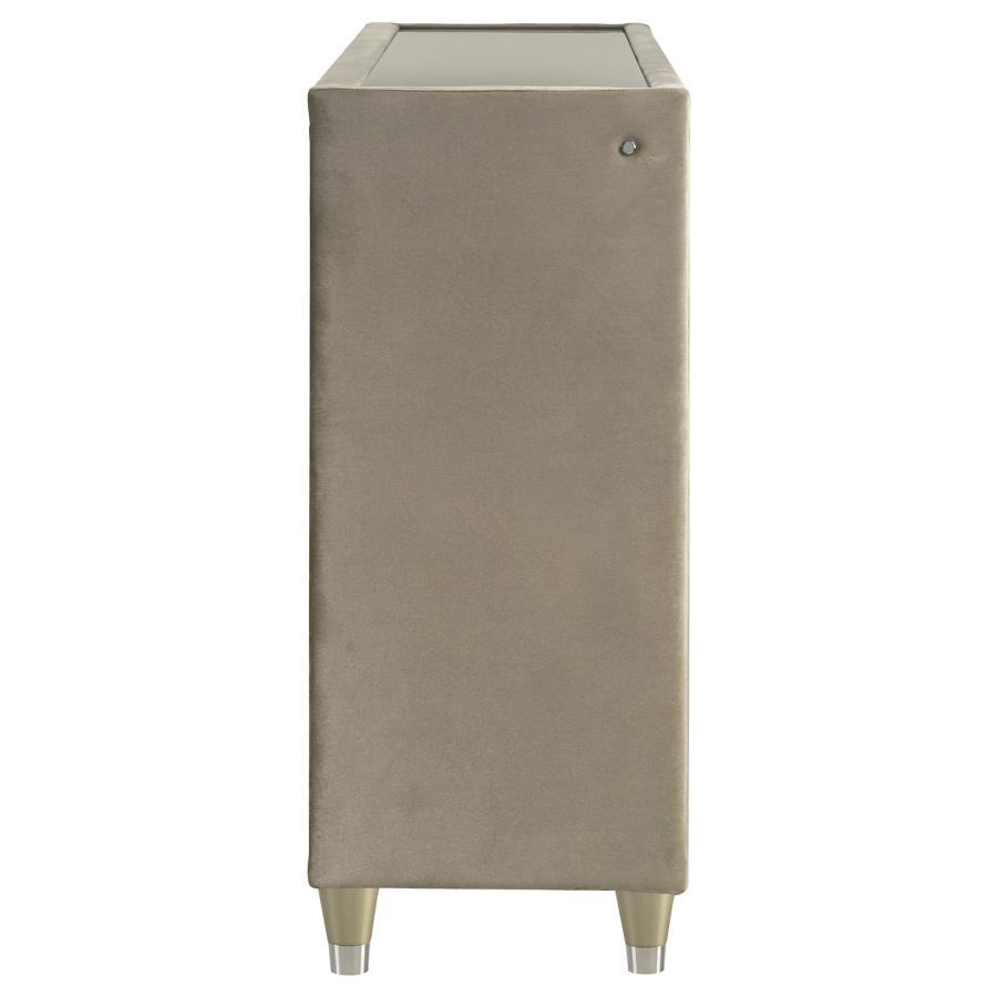 Lorient - 8-Drawer LED Bedroom Dresser Cabinet - Ivory And Camel
