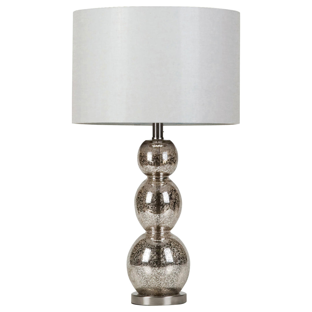 Coaster Furniture 901185 Mineta 27-inch Drum Shade Stacked Table Lamp Antique Silver