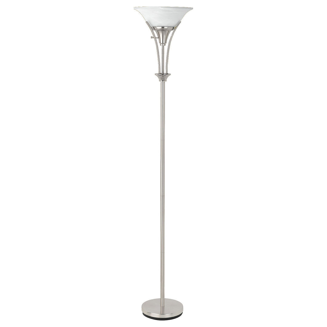 Coaster Furniture 901193 Archie 71-inch Frosted Torchiere Lamp Brushed Steel
