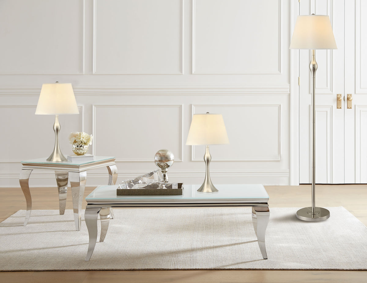 Griffin - 3 Piece Floor And Table Lamp Set Brushed Nickel - Brush Nickel