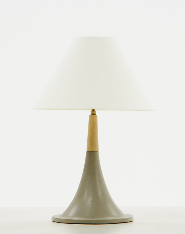 Nunez Modern Concrete &amp; Oak Table Lamp