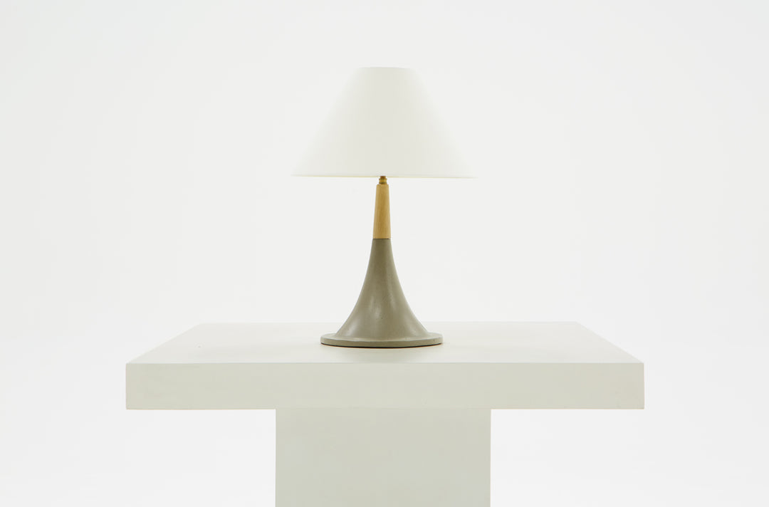 Nunez Modern Concrete  and  Oak Table Lamp