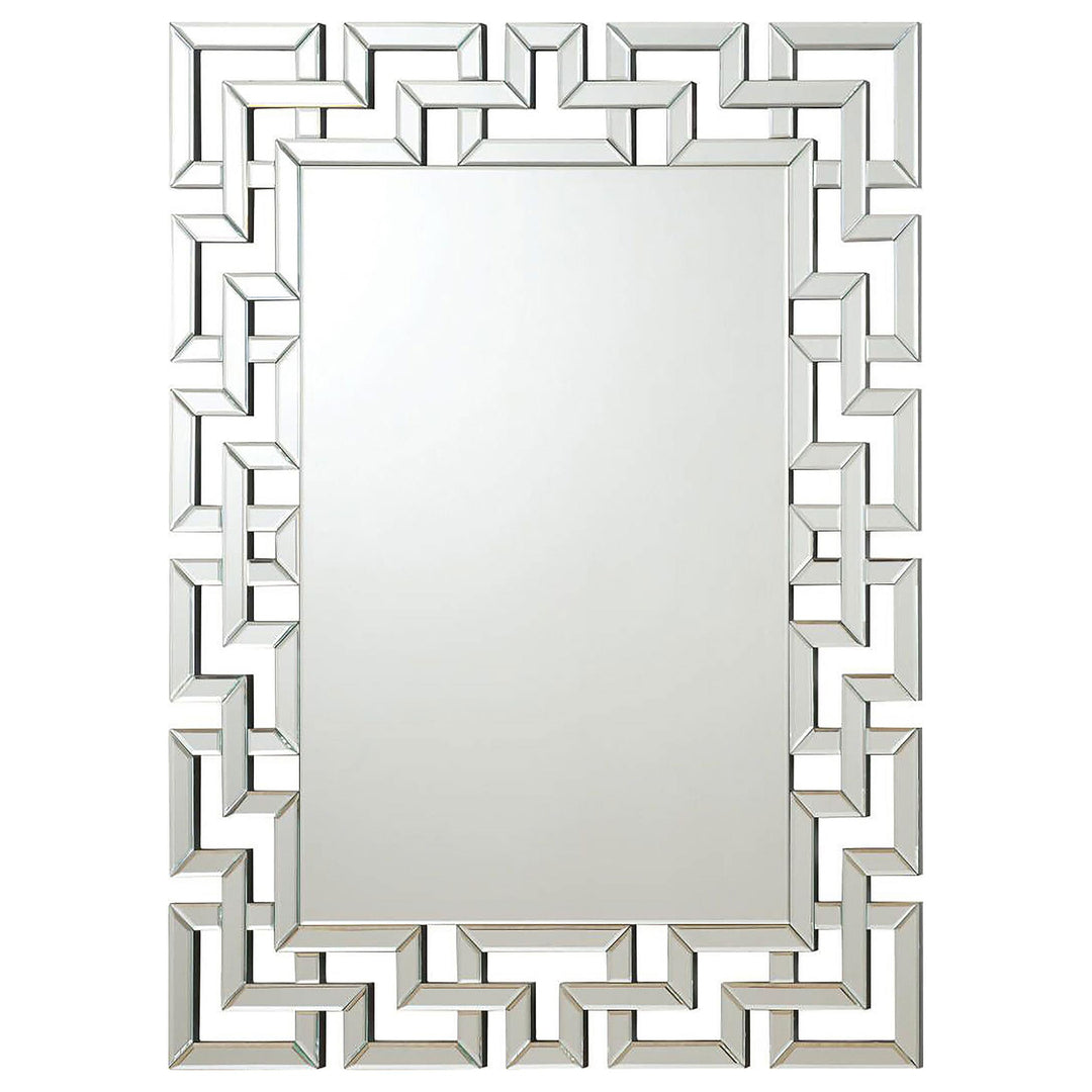 Coaster Furniture 901786 Forman 38 x 48 Inch Greek Motif Frameless Wall Mirror Silver