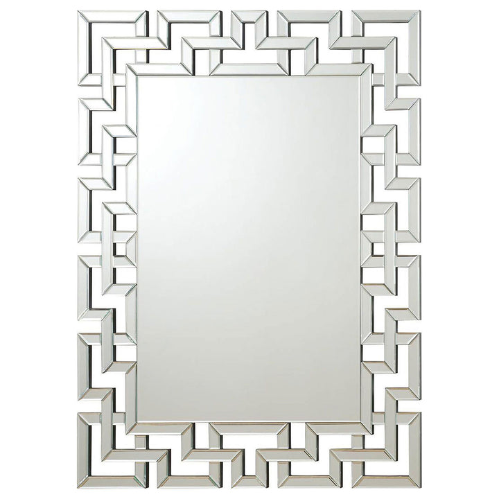Coaster Furniture 901786 Forman 38 x 48 Inch Greek Motif Frameless Wall Mirror Silver